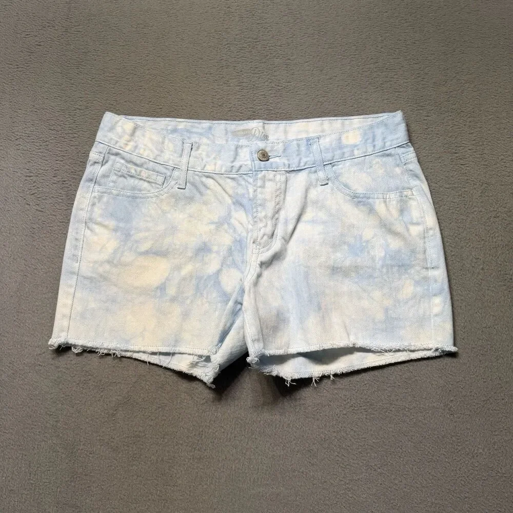 Old Navy The Diva Womens 8 Denim Shorts Light Blue Cut Off Bleached Festival